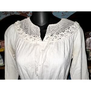 VINTAGE 70's COTTON GAUZE CROCHET GEORGE GEORGIU PALAT DRESS